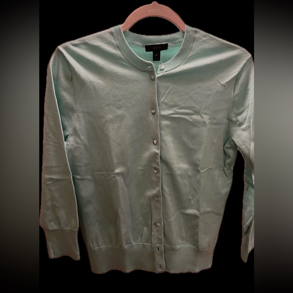 J Crew cotton sweater in mint green.  NWT